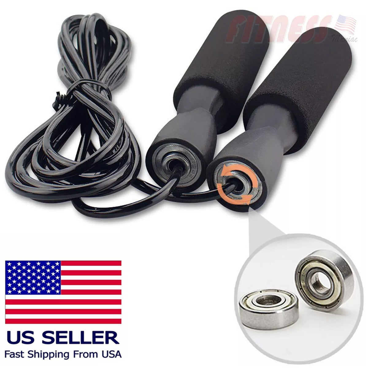 Home Gym Kit: 11 Piece Resistance Band Set + Ball Bearing Speed Jump Rope