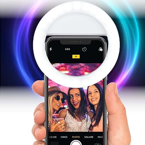 Bower Clip-On Selfie Ring Light for Phone, 36 LED Rechargeable Mini Light for Video Calls