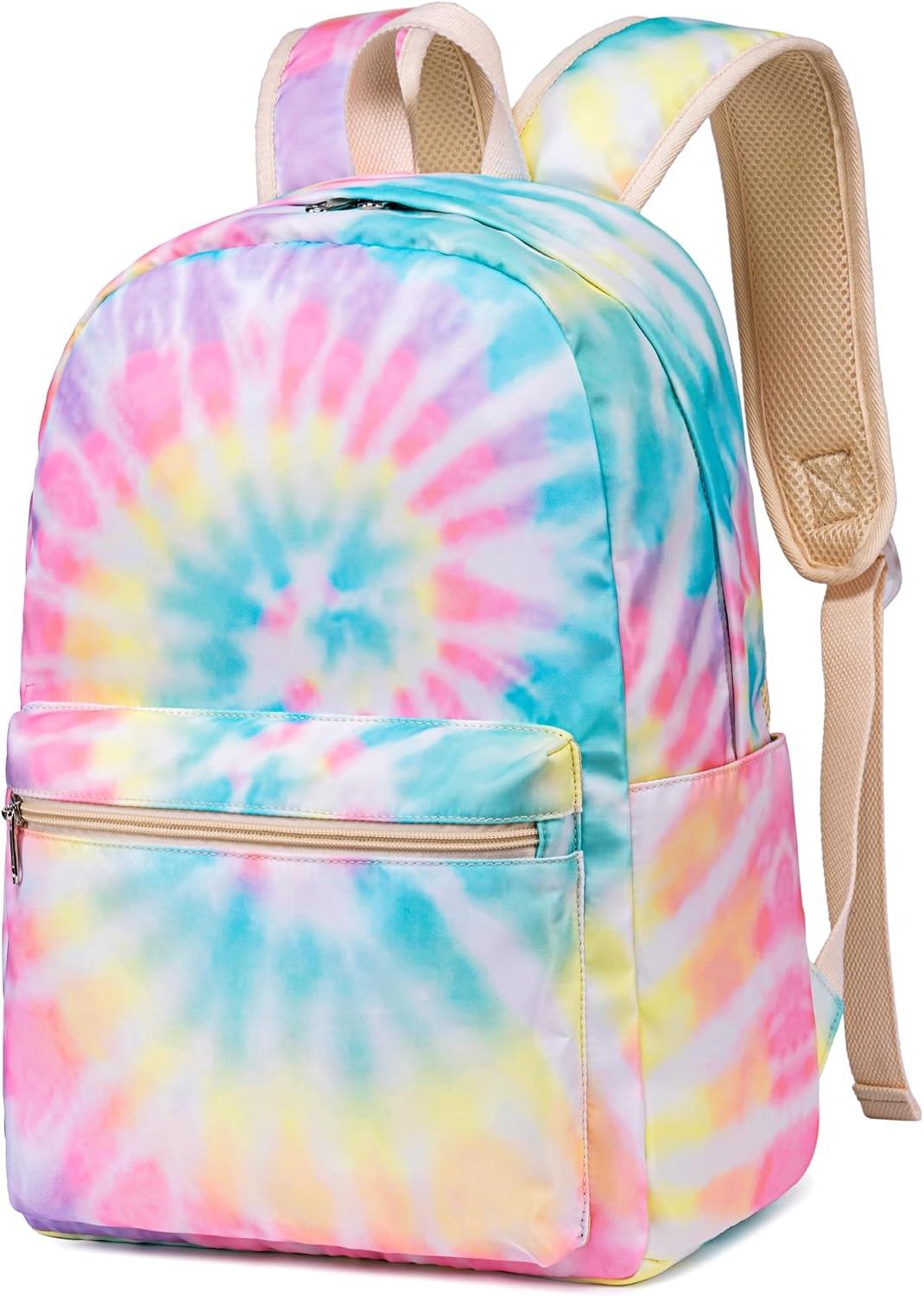 Girls Preschool Kindergarten Backpack, Small Kids Bookbag, Rainbow Tie-Dye