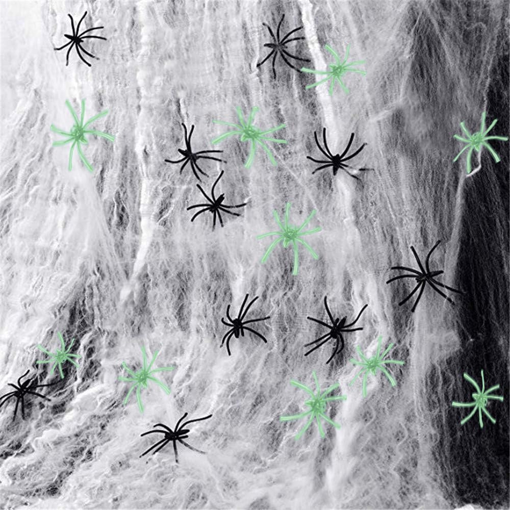 Halloween Stretchy Spider Web Decoration, 300 sq ft with 20 Fake Spiders