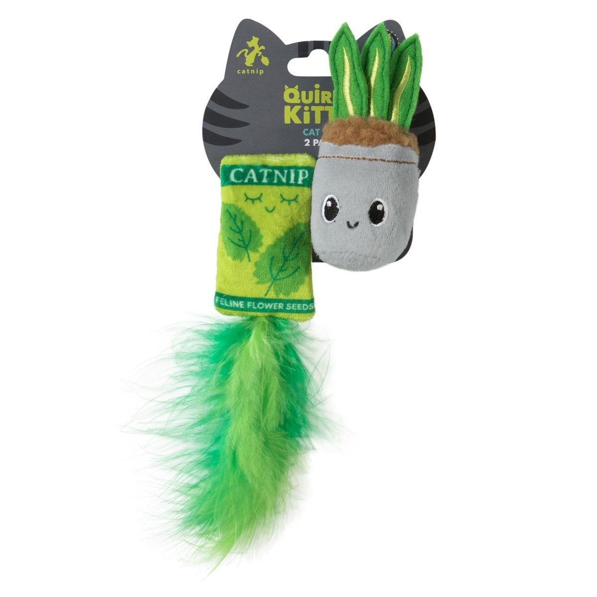 4-Piece Catnip Cat Toy Bundle Lot - Quirky Kitty Whisker Claw + House Plant Toys