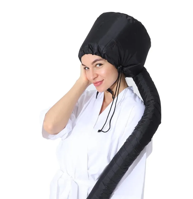 Hair Dryer Bonnet, Soft Hood Hair Drying Adjustable Dryer Cap & Free Bobby Pins!