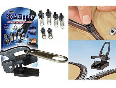Zipper Fix Instant Zip Repair Kit Replacement Universal 6pc Rescue Fast Ship New