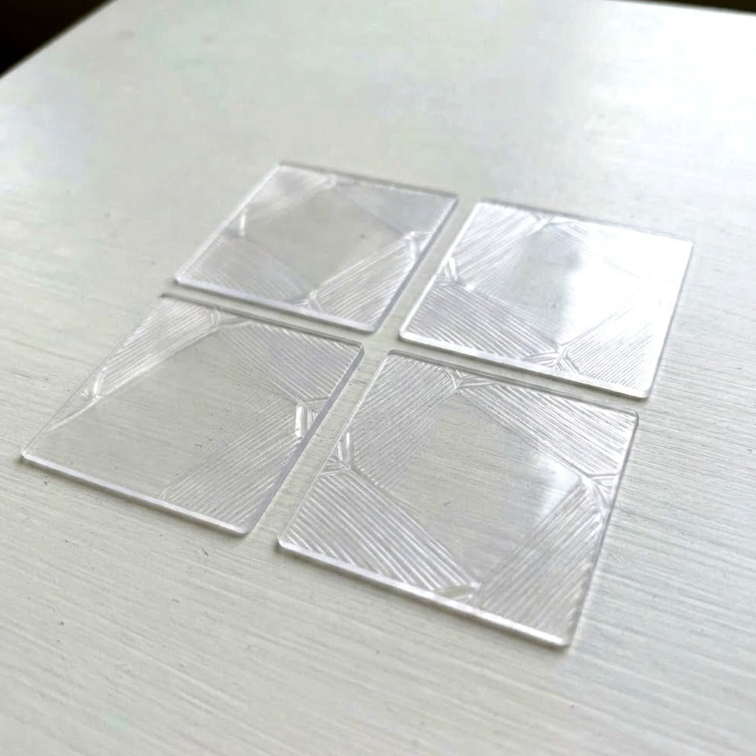 4-Pack Clear Silicone Furniture Pads, 2.4 Inch Square Non-Slip Self-Adhesive Feet