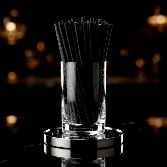 100-Pack Black Paper Straws, 7.75 Inch Biodegradable Drinking Straws