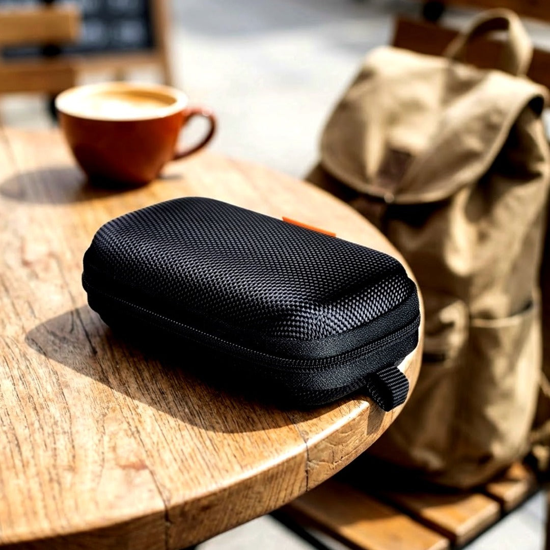GLCON Small Hard EVA Earbud Case, Zipper Carrying Pouch with Mesh Pocket for Cables