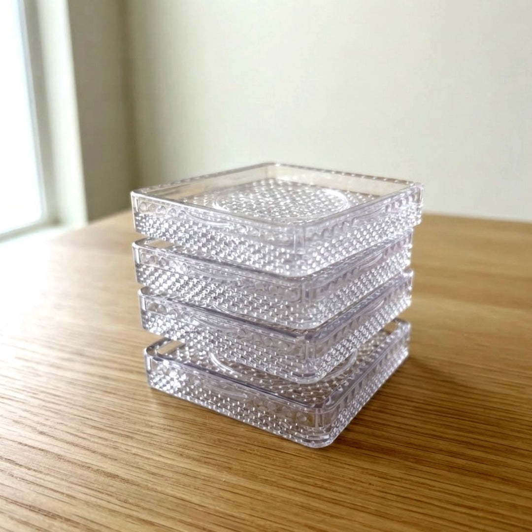 4-Pack Clear Furniture Cups, 2.2 Inch Square Non-Slip Pads for Hardwood Floors