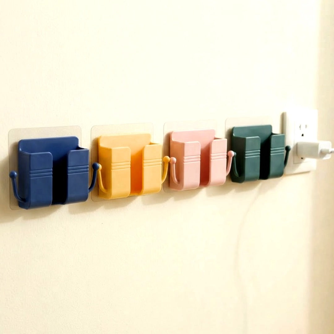 4-Pack Adhesive Wall Mount Phone Holders, Bedside Charging and Remote Stands