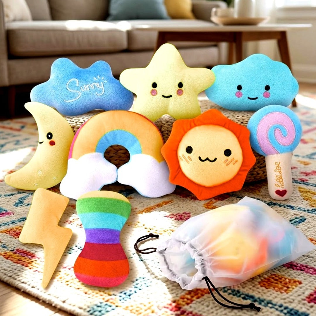 9-Pack Squeaky Dog Toys for Small Dogs and Puppies with Storage Bag