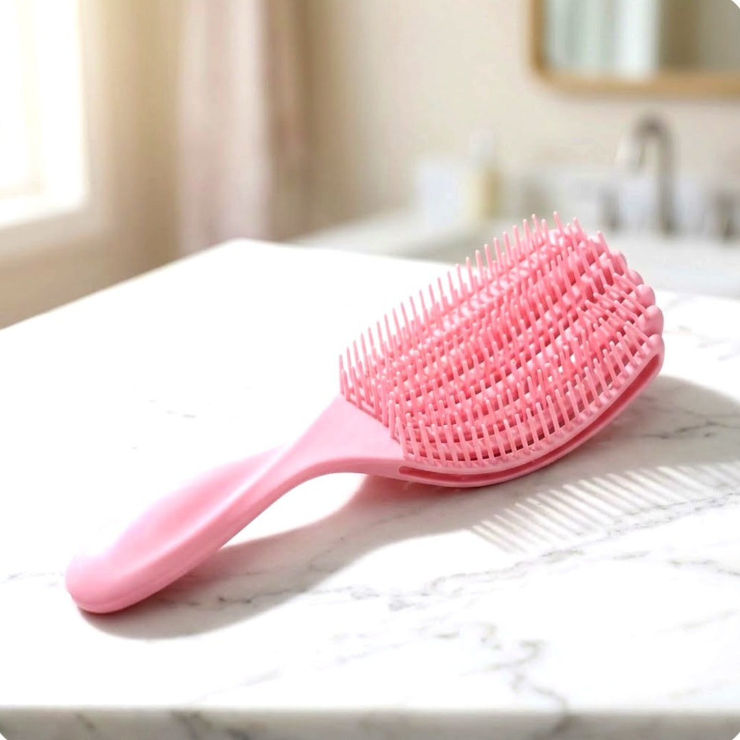 Curved Vented Hair Brush, Wet & Dry Detangling and Scalp Massage Styling Comb