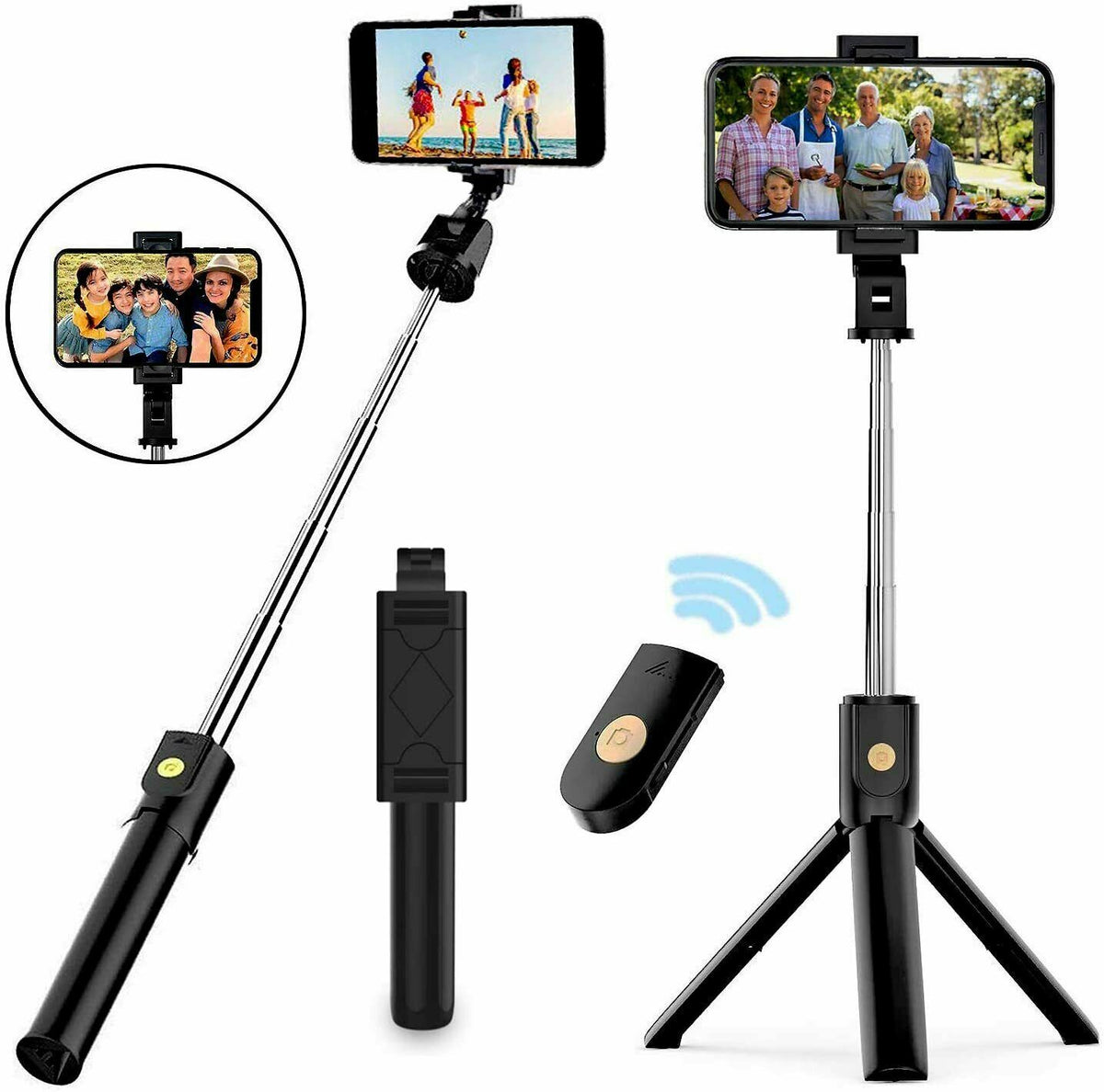 Creator Starter Kit: Selfie Stick Tripod with Remote + 6 in Clip-On LED Ring Light