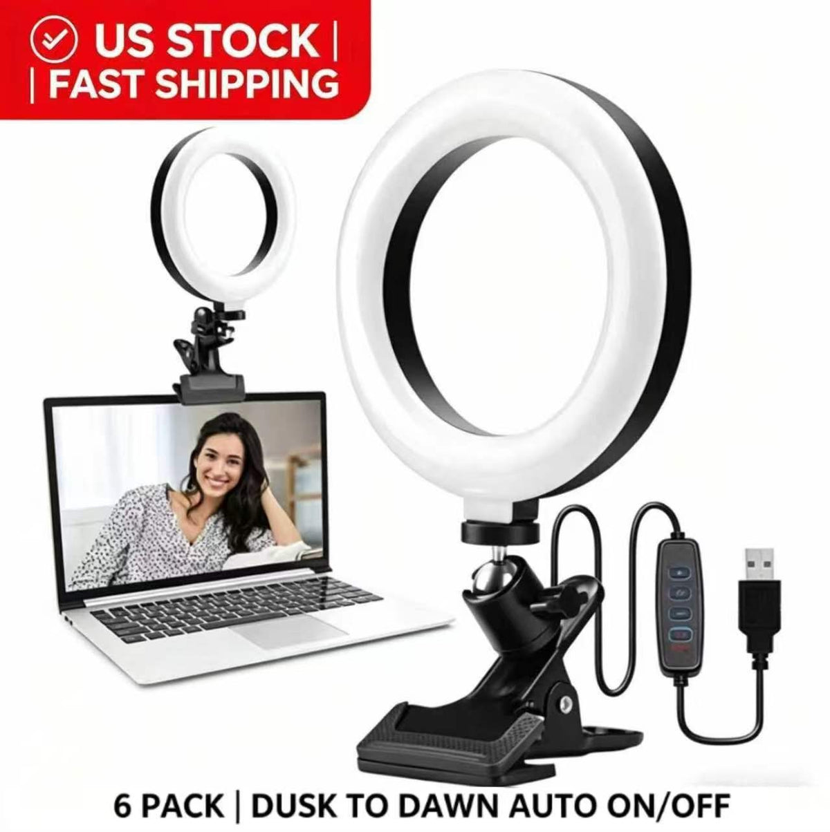 Creator Starter Kit: Selfie Stick Tripod with Remote + 6 in Clip-On LED Ring Light