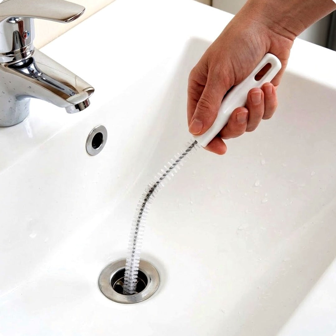 Flexible Drain Cleaning Brush, Long Sink Clog Remover for Hair & Pipe Buildup