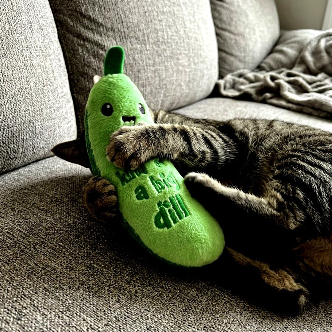 Catstages Crunchy Pickle Kicker Cat Toy, Catnip and Dental Mesh, 6.5 Inch