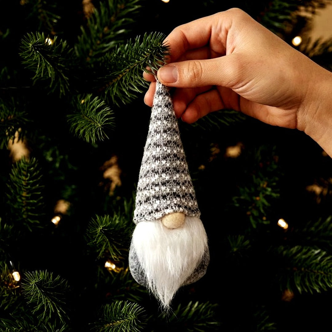 3-Piece Plush Gnome Christmas Tree Ornaments, Swedish Santa Elf Hanging Decorations