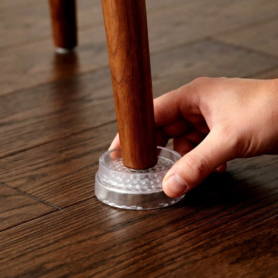 4-Pack Clear Non-Slip Furniture Pads, 2 Inch Rubber Caster Cups for Hardwood Floors
