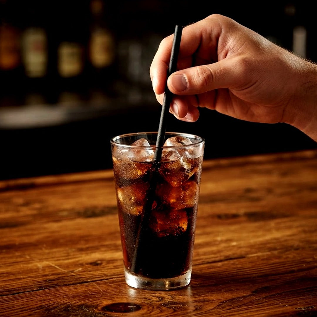 100-Pack Black Paper Straws, 7.75 Inch Biodegradable Drinking Straws