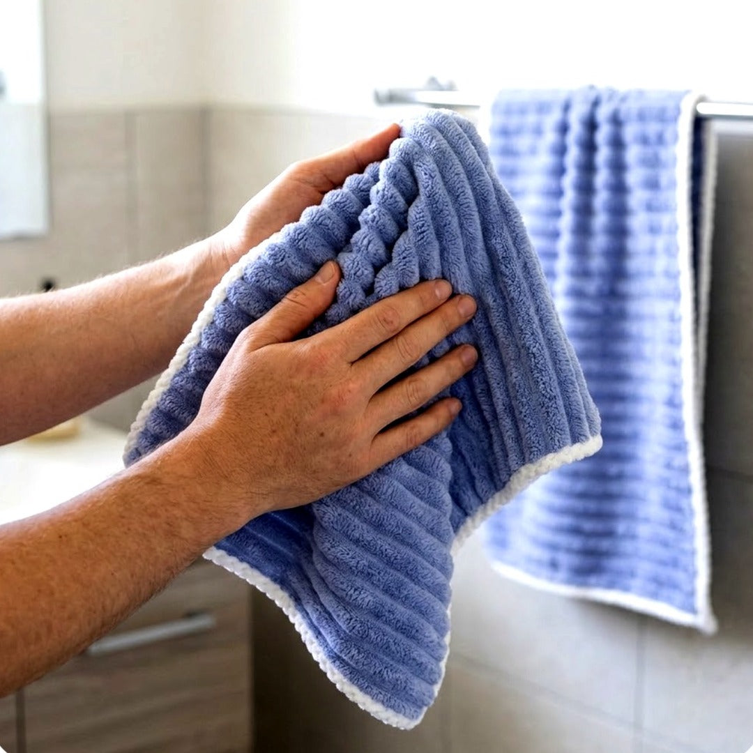2-Pack Soft Coral Velvet Hand Towels 12 x 24 in, Quick-Dry Microfiber Towels