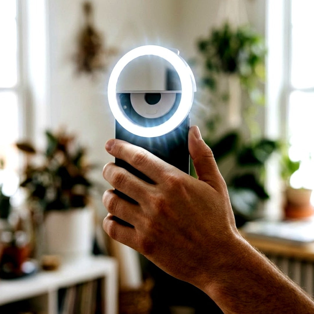 Bower Clip-On Selfie Ring Light for Phone, 36 LED Rechargeable Mini Light for Video Calls