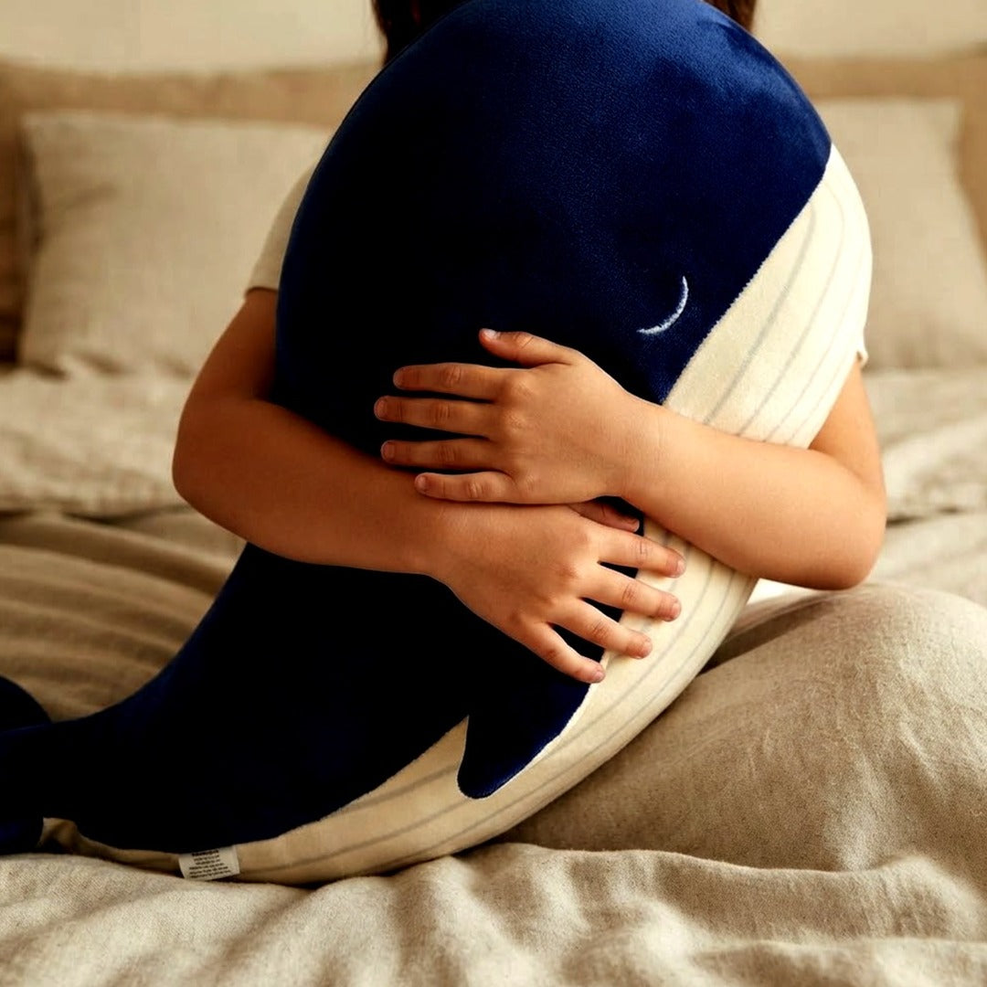 MUPI Whale Plush Pillow, Blue, 18 Inch Stuffed Animal