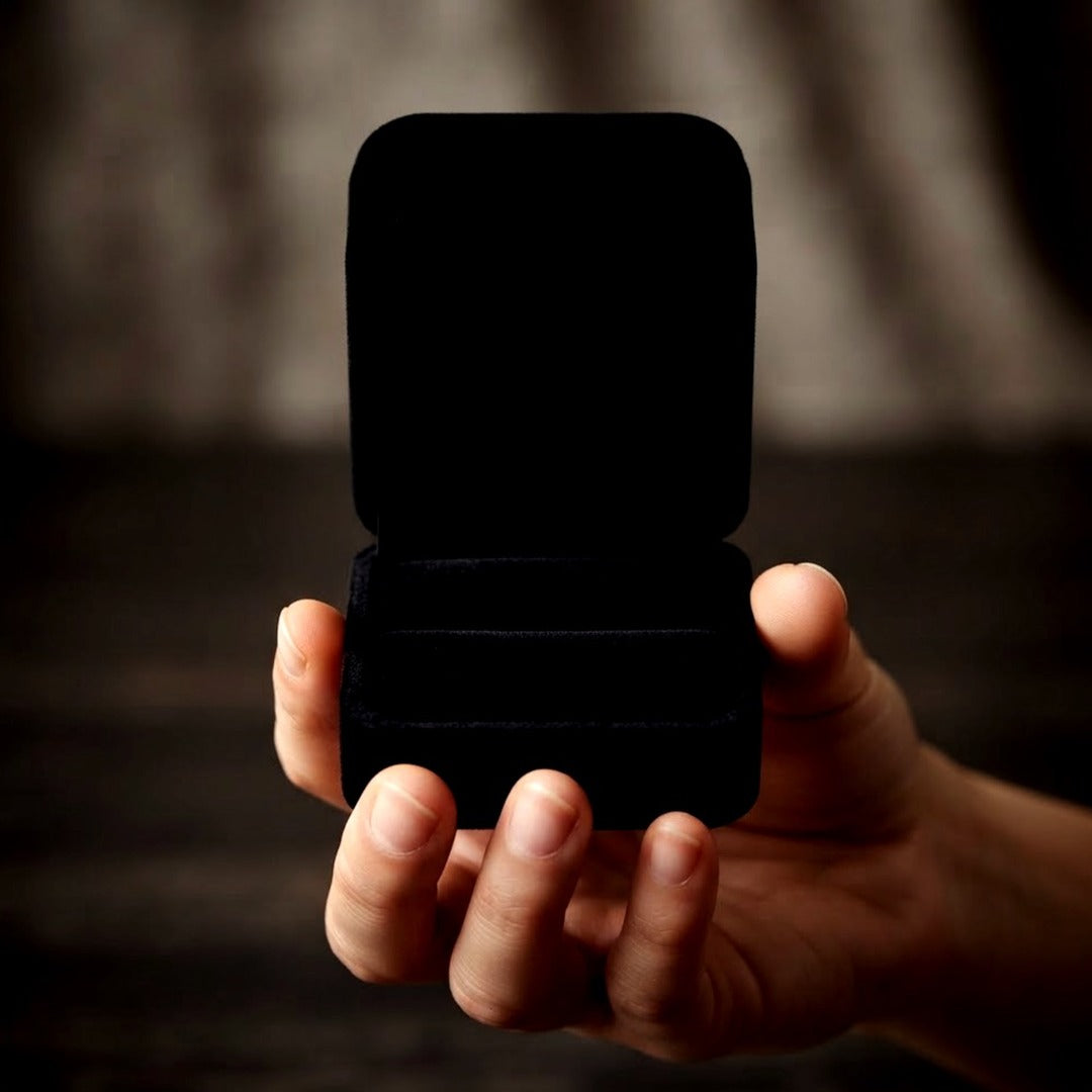Black Velvet Ring Box, 2.5 Inch Square Jewelry Gift Box for Proposal and Wedding