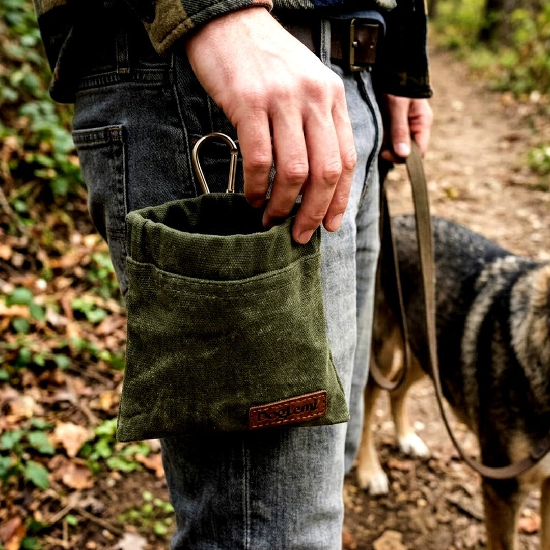 Portable Dog Treat Pouch, Hands-Free Waterproof Training Treat Bag with Carabiner
