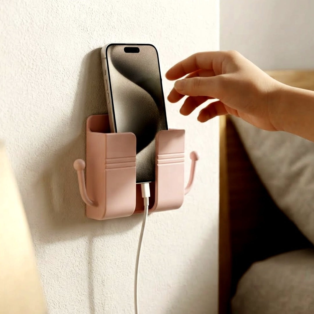 4-Pack Adhesive Wall Mount Phone Holders, Bedside Charging and Remote Stands