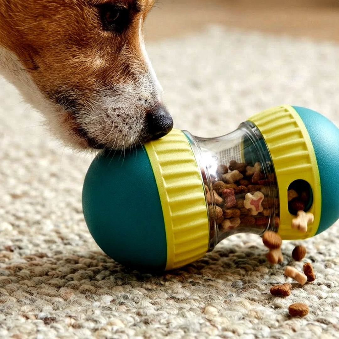 Dog Puzzle Treat Dispensing Ball, Adjustable Slow Feeder Enrichment Toy