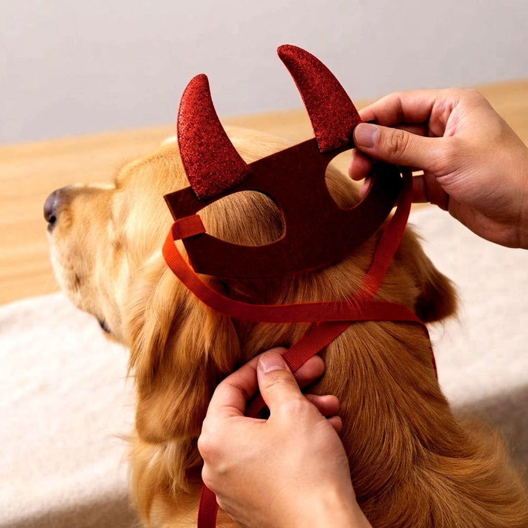 Pet Halloween Devil Horn Headband for Dogs and Cats, Cosplay Costume Accessory