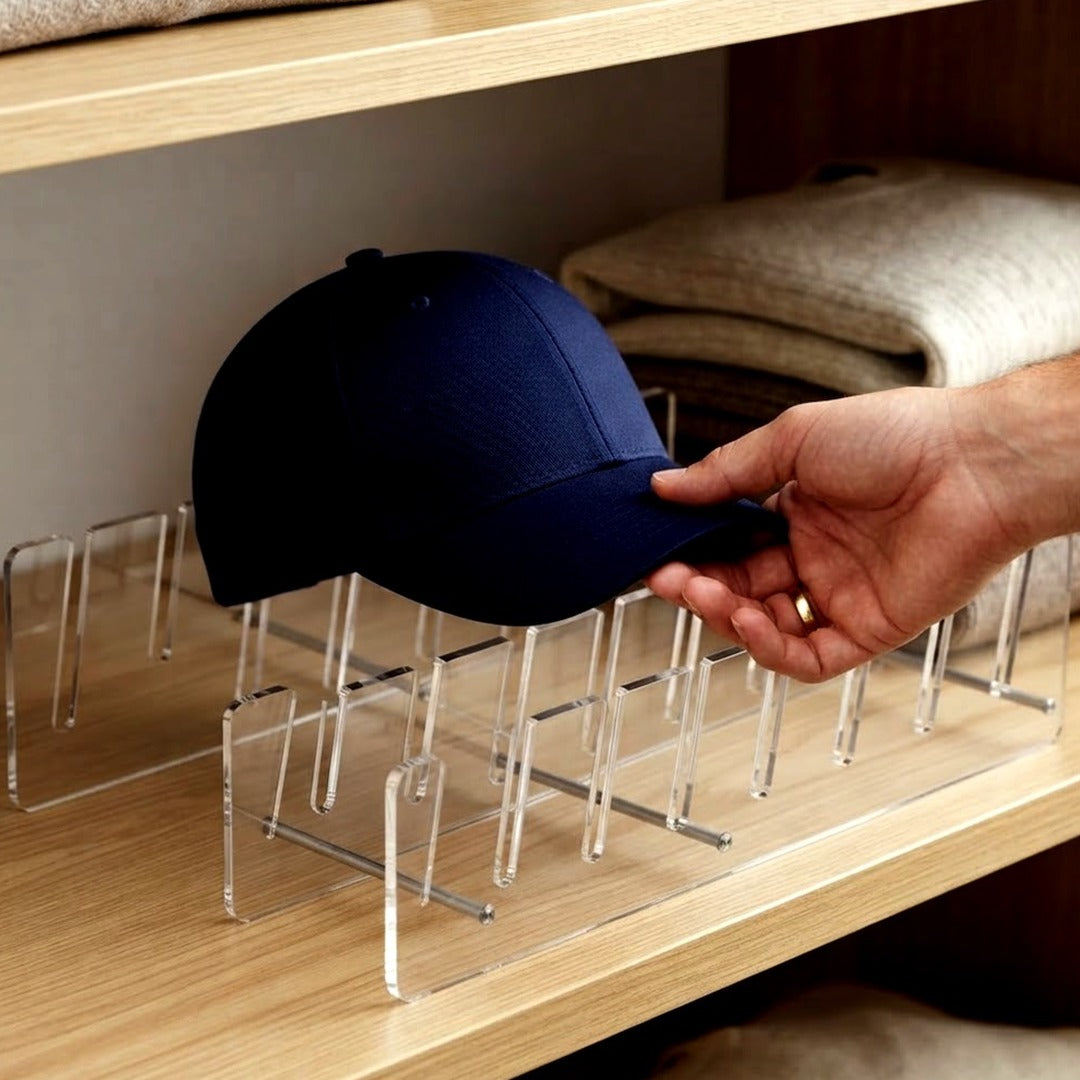 2-Pack Clear Acrylic Hat Organizers for Baseball Caps, Display Racks