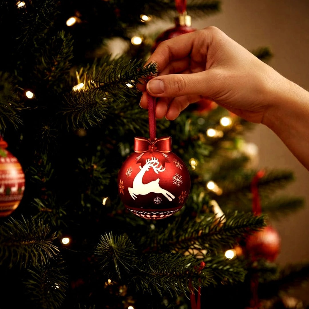 40-Piece Wooden Christmas Ball Ornaments, Red, Green and Gold Hanging Tree Decor
