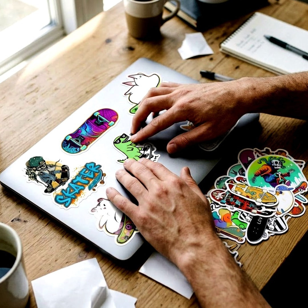 50-Pc Graffiti Vinyl Sticker Pack, Waterproof Decals for Laptop, Skateboard, Water Bottle