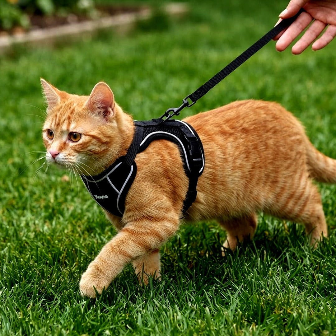 Escape-Proof Cat Harness and Leash Set, Soft Adjustable Vest for Walking