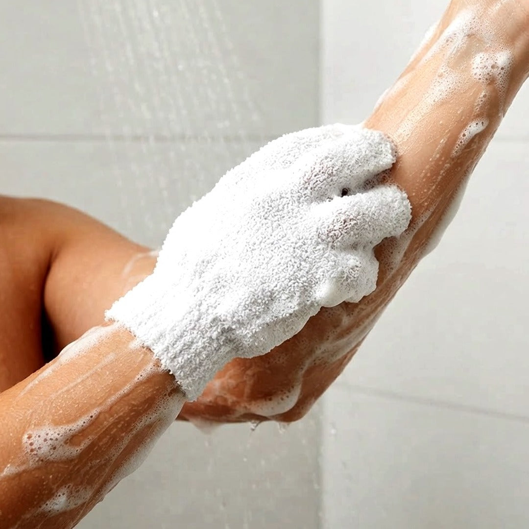 Linda Exfoliating Bath Gloves, Pack of 4 for Shower and Body Scrubbing