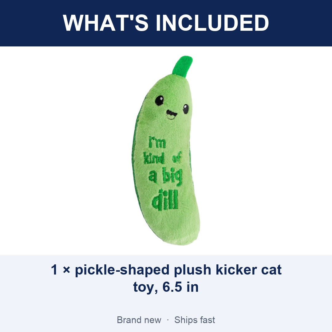 Catstages Crunchy Pickle Kicker Cat Toy, Catnip and Dental Mesh, 6.5 Inch