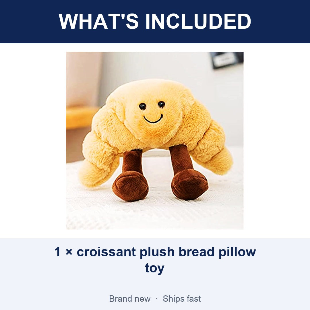 Croissant Plush Bread Pillow Toy, Soft Food Stuffed Animal Gift