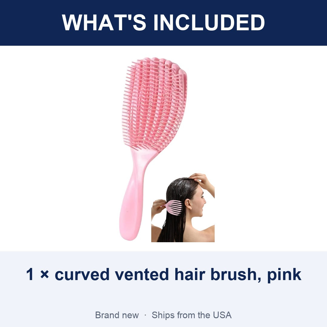 Curved Vented Hair Brush, Wet & Dry Detangling and Scalp Massage Styling Comb