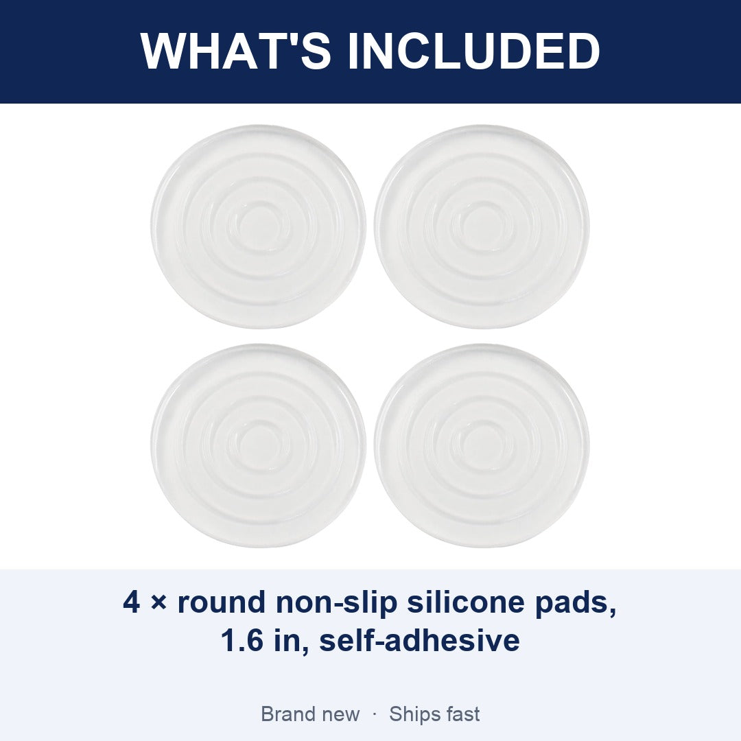 4-Pack Non-Slip Silicone Pads, 1.6 Inch Round Self-Adhesive Feet for Furniture and Cutting Boards