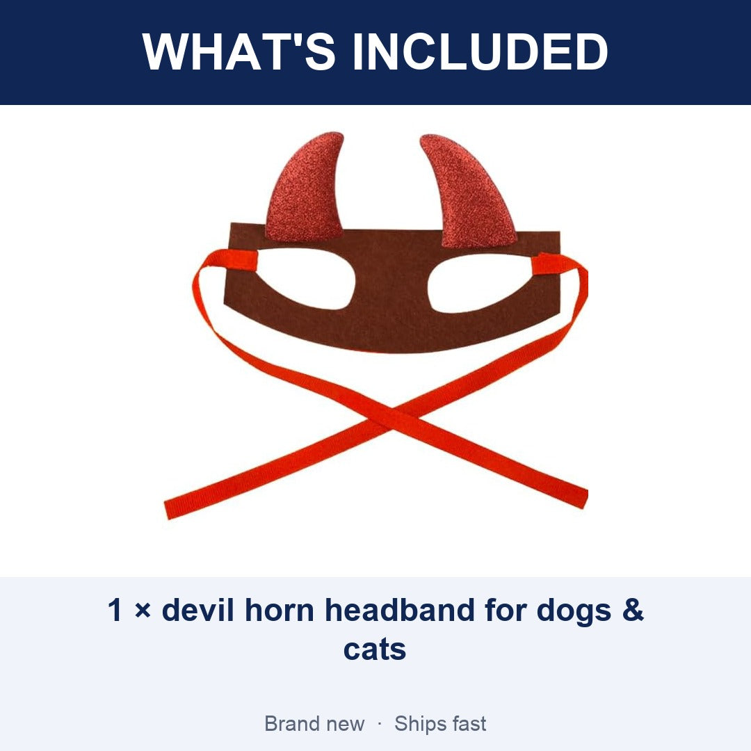 Pet Halloween Devil Horn Headband for Dogs and Cats, Cosplay Costume Accessory