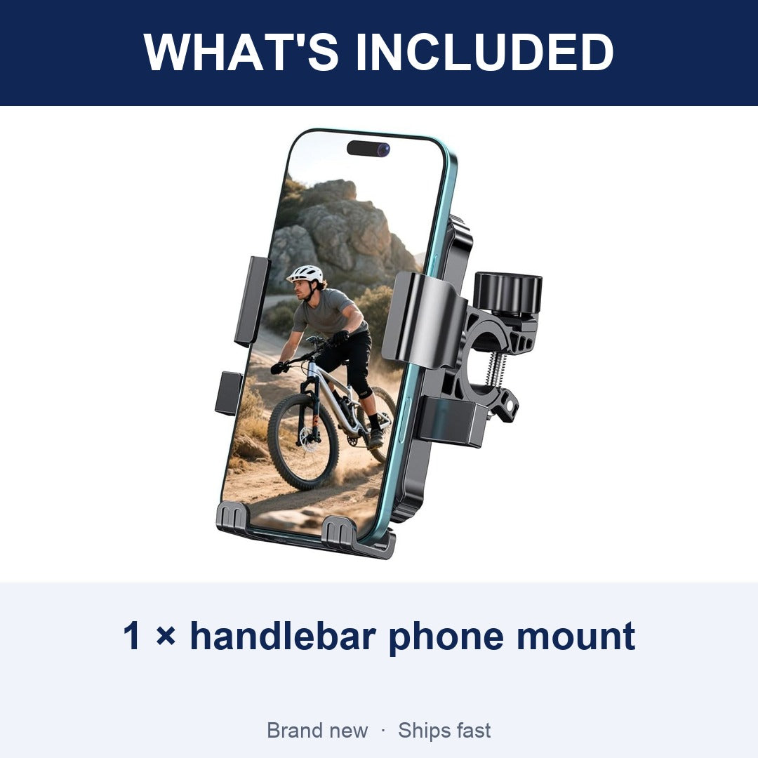 Bike Phone Holder, Handlebar Phone Mount for Bikes, Scooters and Motorcycles