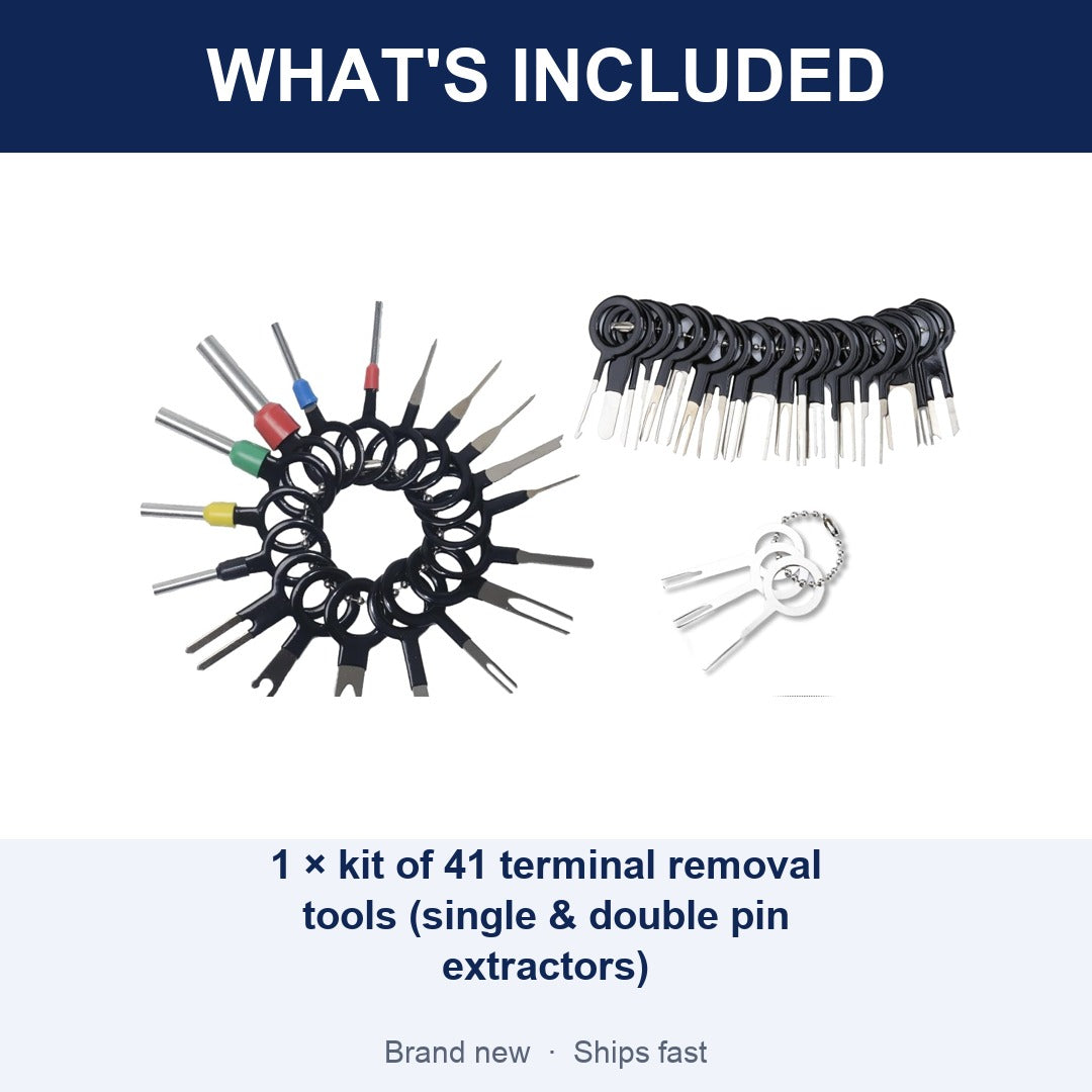 41-Piece Terminal Removal Tool Kit, Electrical Connector Depinning Pin Extractor Set