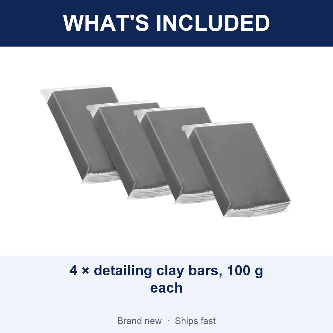 Car Clay Bar 4-Pack, 4 x 100g Detailing Clay for Paint, Glass and Chrome