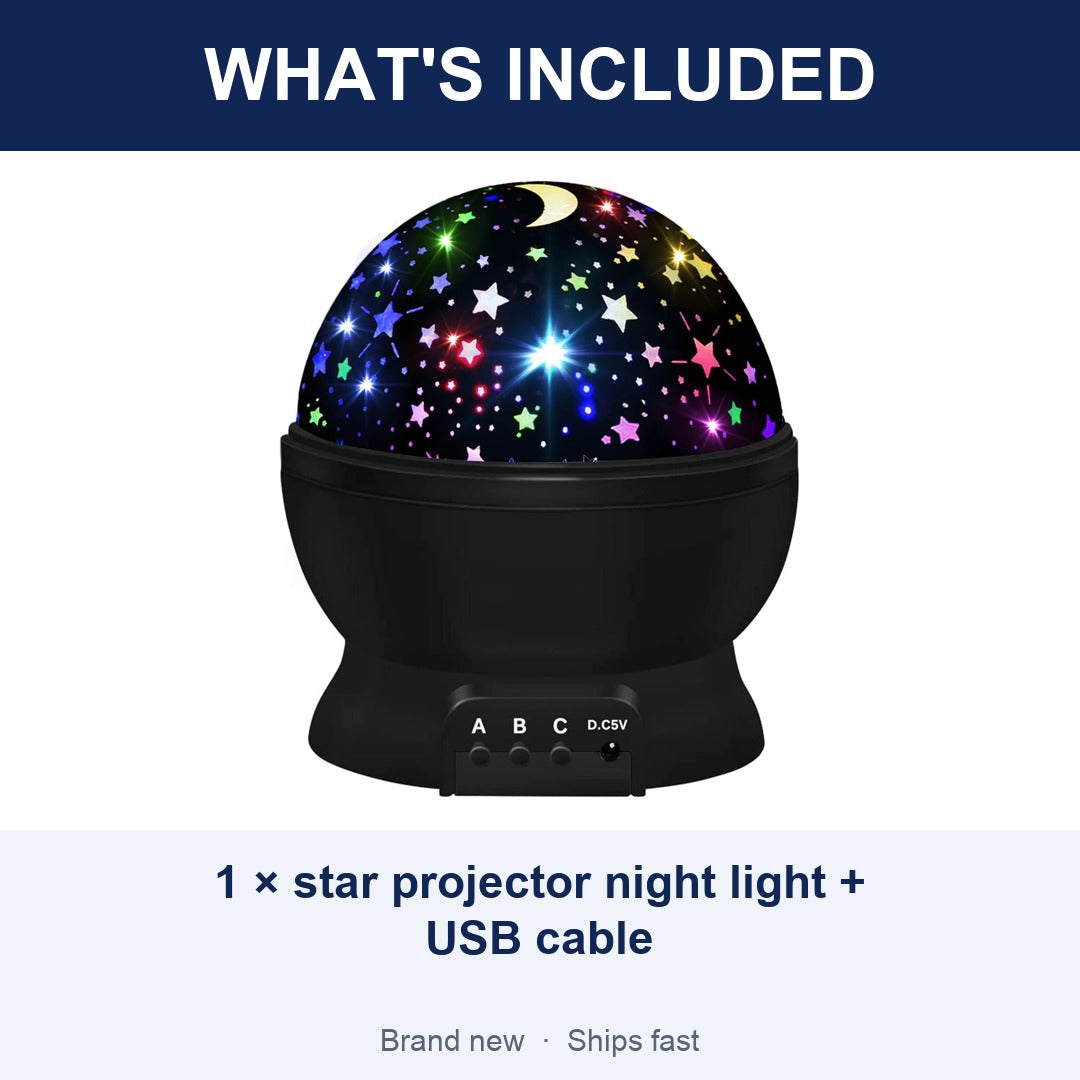 Star Projector Night Light for Kids, Rotating Starry Sky Galaxy Lamp for Bedrooms