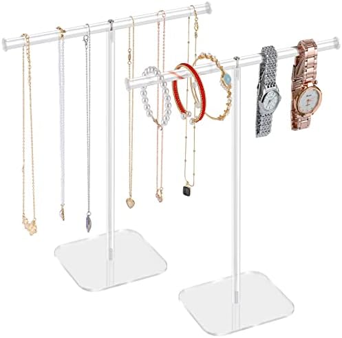 2-Tower Clear Acrylic Jewelry Stand, Necklace and Bracelet Holder