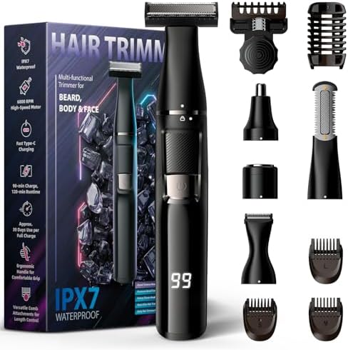 Sybler 5-in-1 Electric Razor for Men, Rechargeable Rotary Shaver & Beard Trimmer Kit
