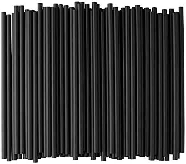 100-Pack Black Paper Straws, 7.75 Inch Biodegradable Drinking Straws