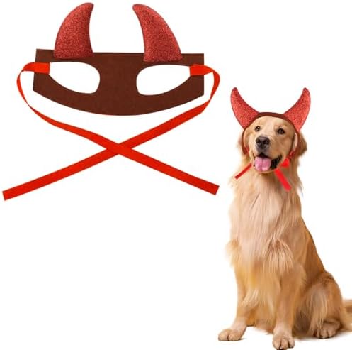 Pet Halloween Devil Horn Headband for Dogs and Cats, Cosplay Costume Accessory