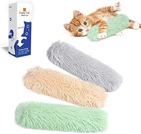 Potaroma Catnip Kicker Pillow Cat Toys, 3-Pack, Plush Indoor Cat Toys