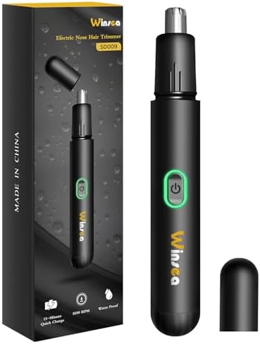 Winsea Rechargeable Nose & Ear Hair Trimmer, USB Waterproof Painless 360 Blade