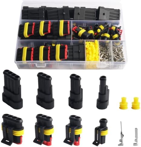 352-Piece Waterproof Car Wire Connector Kit, Male and Female 1 2 3 4 Pin, 22-16 AWG
